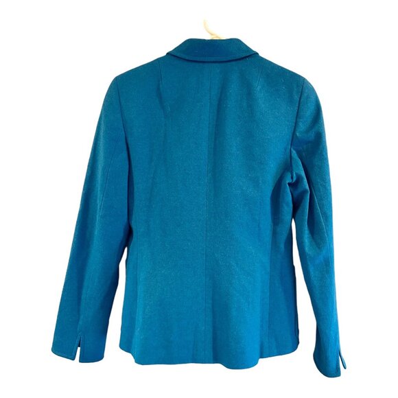 Akris Punto Wool Angora Two Button Blazer Womens Size 6 Blue Long Sleeve READ - Picture 2 of 16